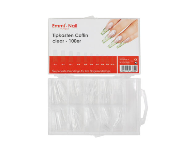 Emmi-Nail Tipbox Coffin/Ballerina Clear, 100 stuks