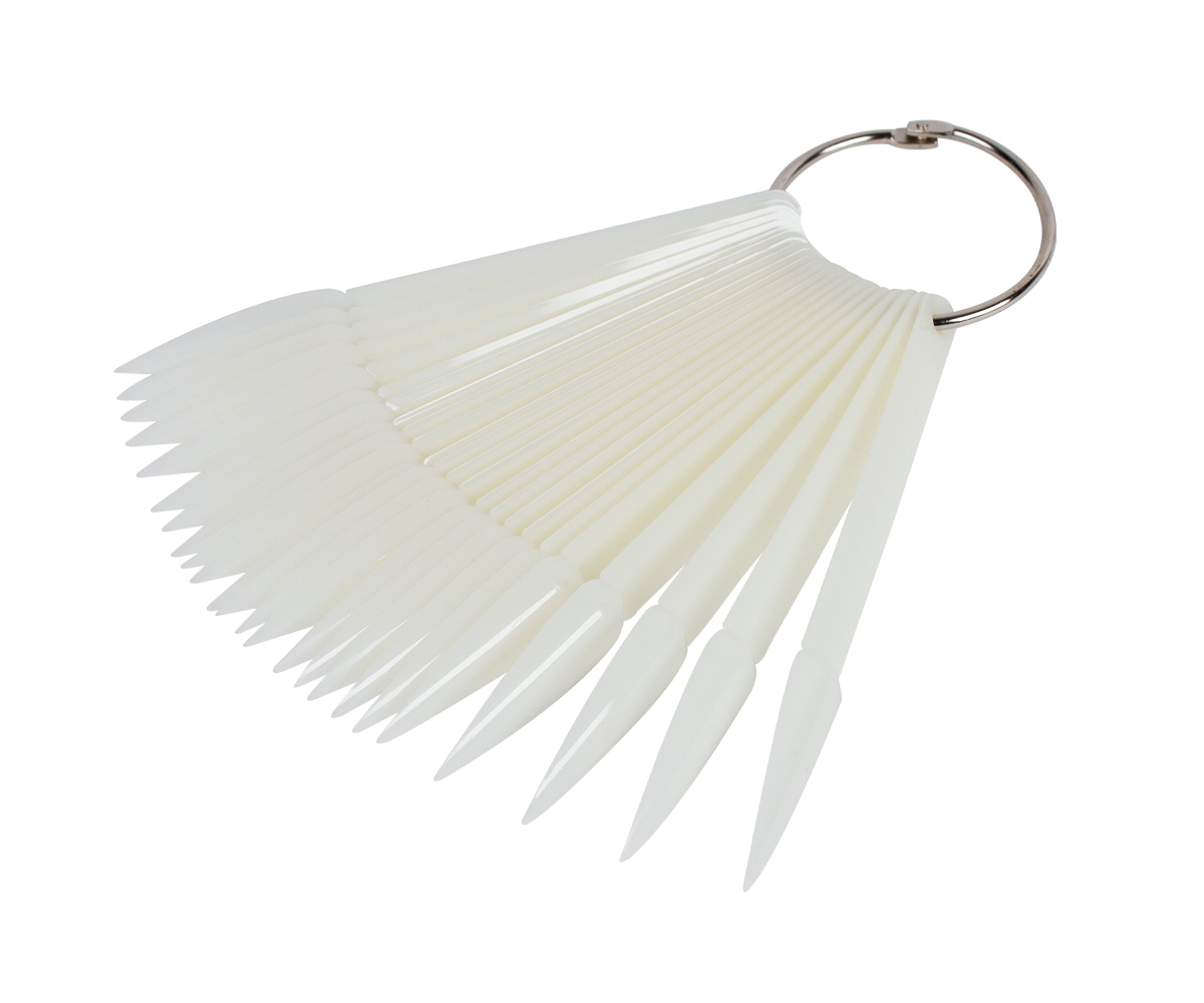 Emmi-Nail Presentatie Tips aan ring, Stiletto, Nature, 50 stuks
